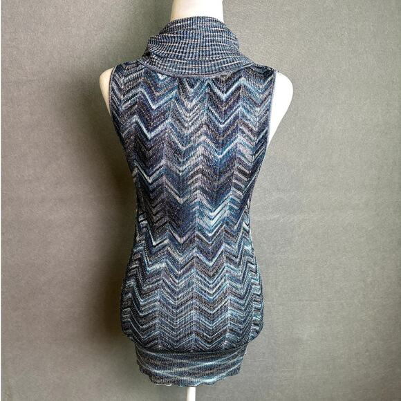 INC International Concepts Black Metallic Sleeveless Top M - Picture 4 of 5